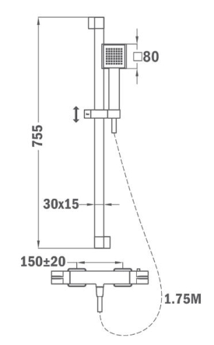 Strohm Teka Soller termosztátos zuhany csaptelep szett 85.202.02.20 (852020220-H)