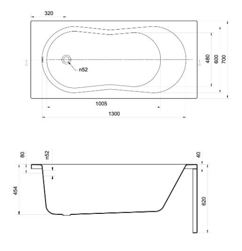 Cersanit Nike 150x70 cm-es egyenes kád S301-246