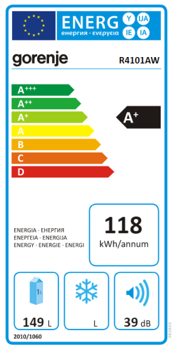 Gorenje R4101AW Egyajtós hűtőszekrény