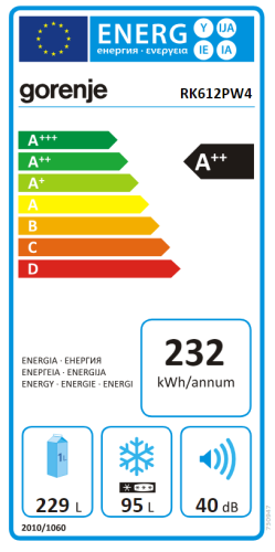 Gorenje RK612PW4 Alulfagyasztós hűtőszekrény