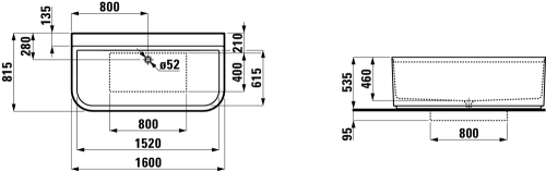 Laufen Sonar 160x81,5 cm szabadonálló kád H2203470000001