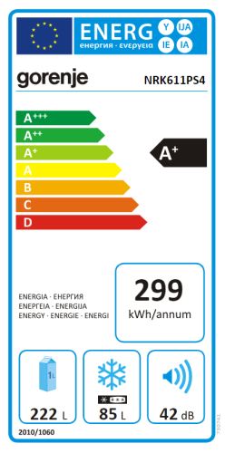 Gorenje NRK611PS4 Alulfagyasztós hűtőszekrény