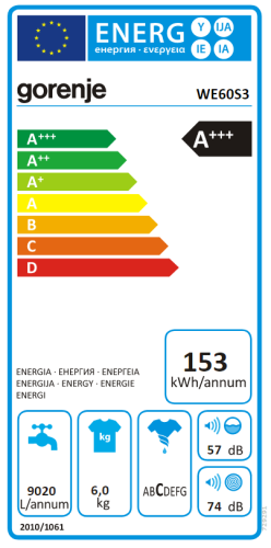 Gorenje WE60S3 Automata mosógép (729291)