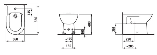 Laufen Pro álló bide LCC felülettel H8329514003041 (8.3295.1.400.304.1)