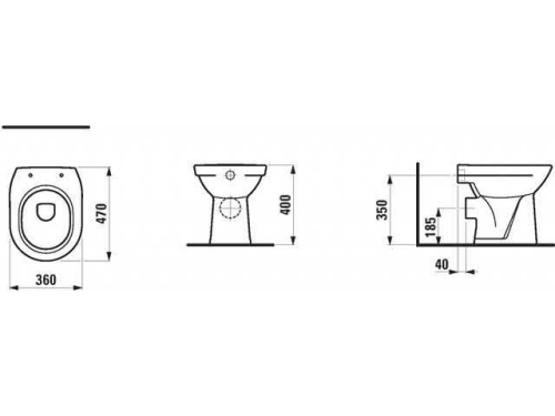 Laufen Pro hátsó kifolyású álló wc H8219560000001 (8.2195.6.000.000.1)