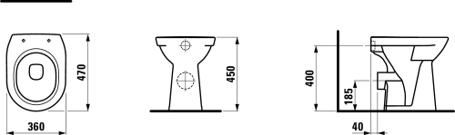 Laufen Pro hátsó kifolyású magasított álló wc H8259550000001 (8.2595.5.000.000.1)