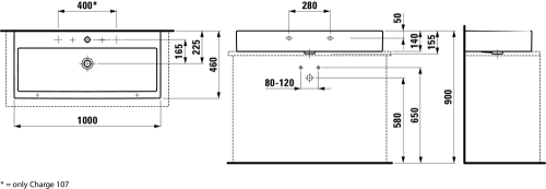 Laufen Living City 100x46 cm mosdó, fehér H8184380001041