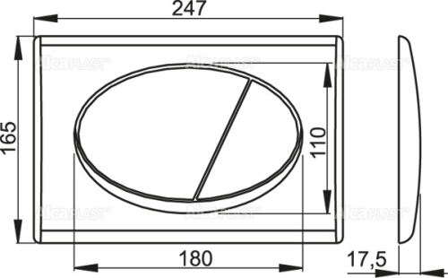 Alcaplast M71 nyomólap, fényes króm