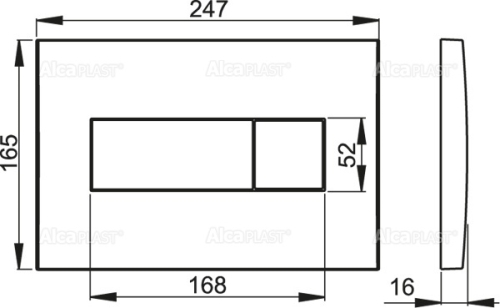 Alcaplast M378 nyomólap, fekete