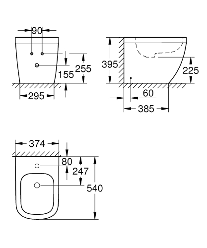 Grohe Euro Ceramic álló bide 39340000