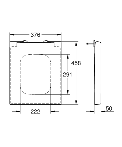 Grohe Cube Ceramic lassú záródású wc ülőke 39488000