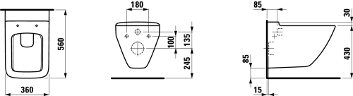 Laufen Palace rimless fali wc mély öblítéssel 8.2070.6.000.000.1 (H8207060000001)