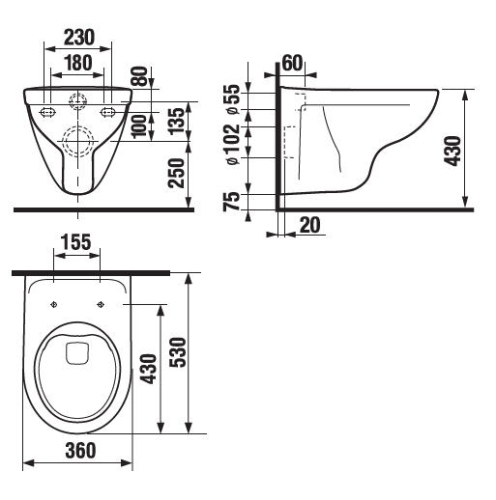 Jika Lyra Plus rimless - perem nélküli fali wc H8213840000001