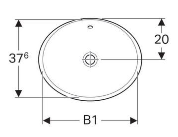 Geberit VariForm 55x40 cm ovális beépíthető mosdó túlfolyó nélkül 500.719.01.2