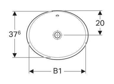 Geberit VariForm 50x40 cm ovális beépíthető mosdó túlfolyóval 500.708.01.2