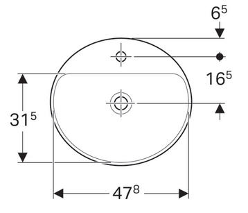 Geberit VariForm 50x45 cm beépíthető mosdó túlfolyó nélkül 500.714.01.2