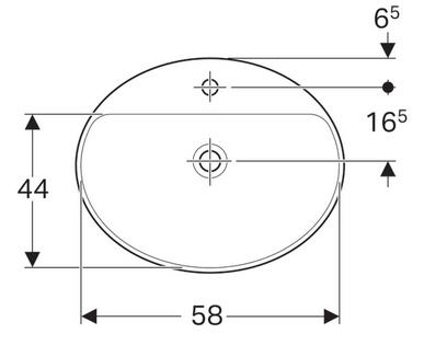 Geberit VariForm 60x48 cm beépíthető mosdó túlfolyó nélkül 500.726.01.2