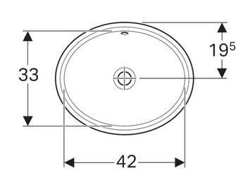 Geberit VariForm 48x39 cm alulról beépíthető mosdó túlfolyóval 500.748.01.2