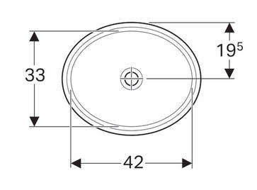 Geberit VariForm 48x39 cm alulról beépíthető mosdó túlfolyó nélkül 500.750.01.2