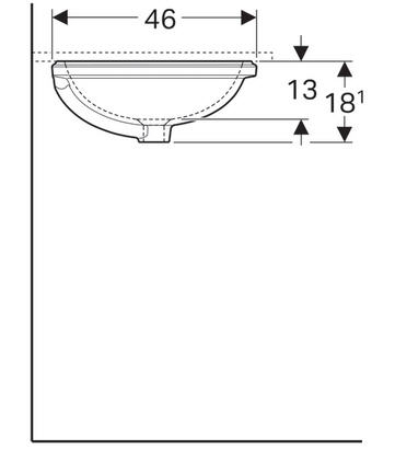 Geberit VariForm 56x46 cm alulról beépíthető mosdó túlfolyóval 500.753.01.2