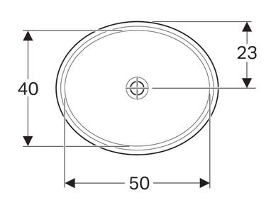 Geberit VariForm 56x46 cm alulról beépíthető mosdó túlfolyó nélkül 500.755.01.2