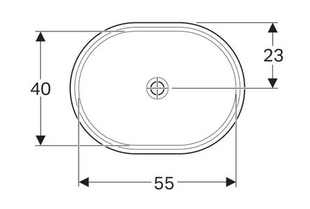 Geberit VariForm 61x46 cm alulról beépíthető mosdó túlfolyó nélkül 500.758.01.2