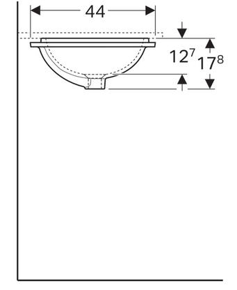 Geberit VariForm 53x44 cm alulról beépíthető mosdó túlfolyó nélkül 500.763.01.2