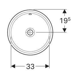 Geberit VariForm 39 cm alulról beépíthető mosdó túlfolyóval 500.744.01.2