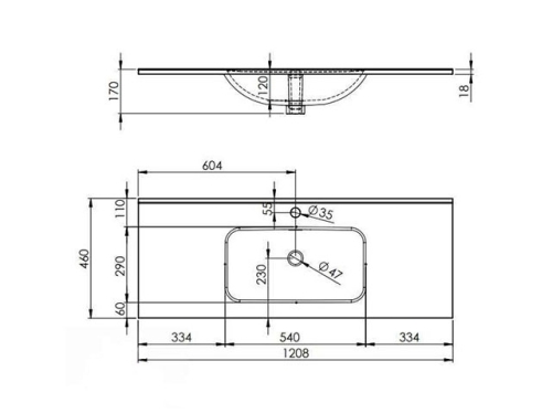 AREZZO design Skappa 120 cm-es mosdó AR-145865