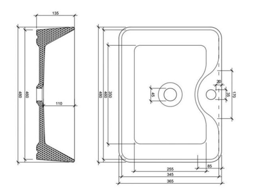 AREZZO design Fiona pultra ültethető mosdó AR-145023