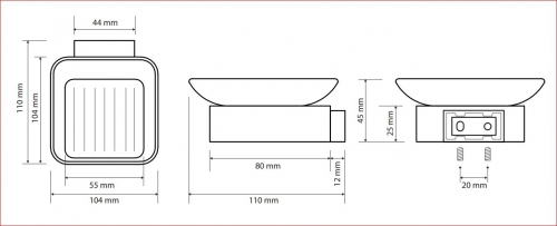 Sapho BEMETA SOLO Szappantartó, 104x45x110mm, króm 139108032