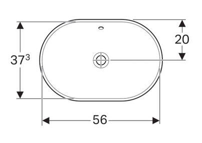 Geberit VariForm 60x40 cm beépíthető mosdó túlfolyóval 500.728.01.2