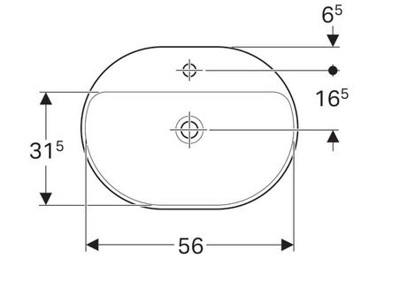 Geberit VariForm 60x45 cm beépíthető mosdó túlfolyó nélkül 500.735.01.2