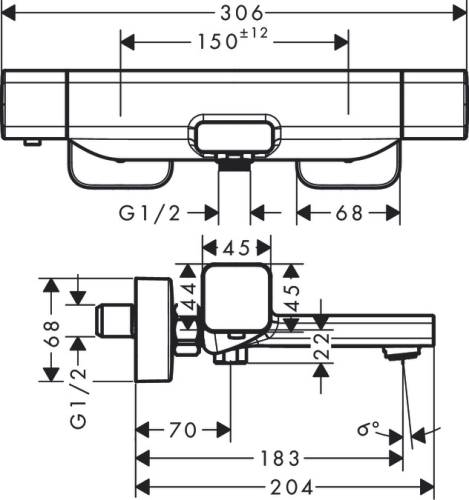 Hansgrohe Ecostat E termosztátos kádcsaptelep 15774000