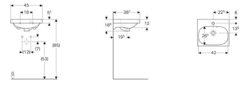 Geberit Acanto 45x38,2 cm kézmosó 500.636.01.2