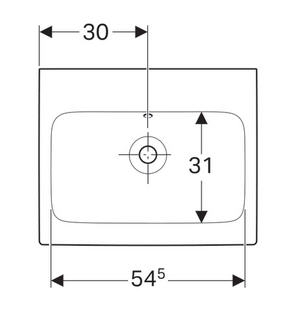 Geberit iCon 60x48,5 cm mosdó, csaplyuk nélkül 124063000