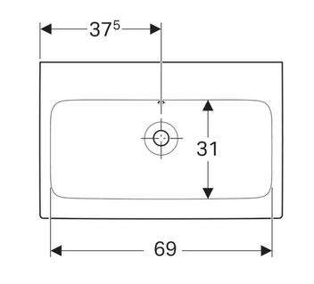 Geberit iCon 75x48,5 cm mosdó csaplyuk nélkül 124078000