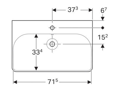 Geberit Smyle Square 75x48 cm-es mosdó 500.249.01.1