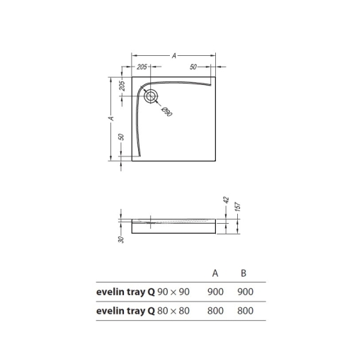 Kolpa-San Evelin Tray Q 90x90 zuhanytálca 593030