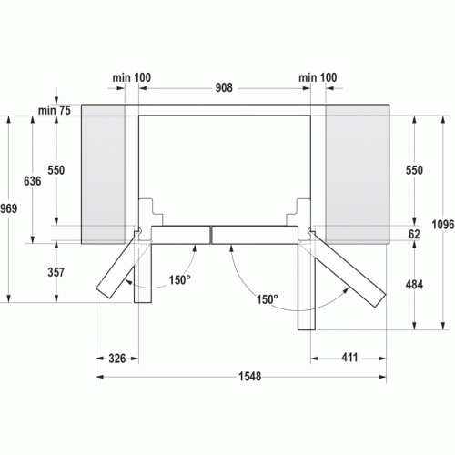 Gorenje NRS9182MB side by side hűtőszekrény