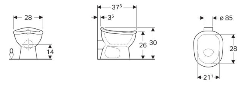 Geberit Bambini álló WC kisgyermekek és gyermekek számára, mélyöblítésű wc 211650000