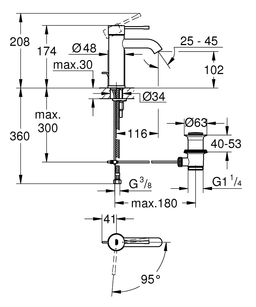 Grohe Essence Egykaros Mosd Csaptelep Cold Start S M Ret