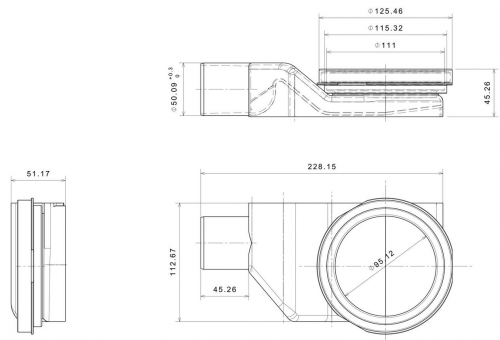 Pestan CONFLUO Premium line zuhanyfolyóka, 450 mm 13000298