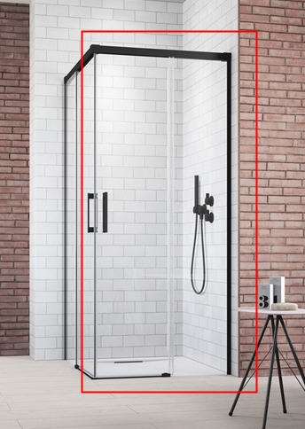 Radaway Idea Black KDD szögletes fekete zuhanykabin 110 cm (csak a jobbos fél) 387063-54-01R