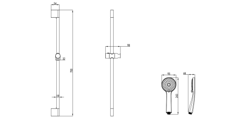 Wellis Mamba zuhanyszett, matt fekete ACS0274