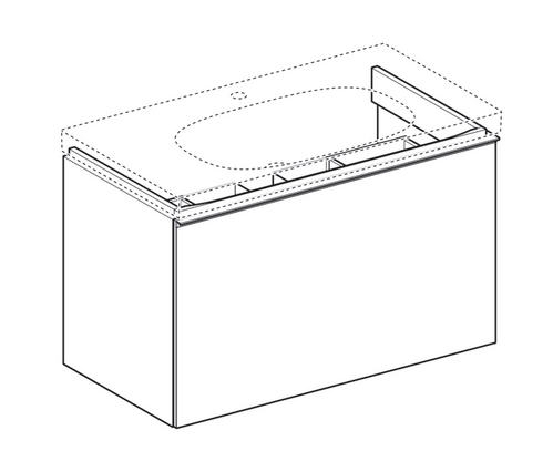 Geberit Acanto alsó szekrény mosdóhoz, egy fiókkal és egy belső fiókkal matt láva 500.612.JK.2