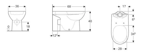 Geberit Selnova monoblokk wc csésze, hátsó kifolyás 500.287.01.1