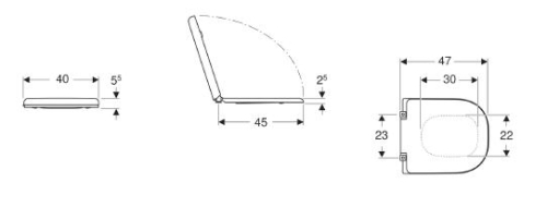 Geberit Selnova Comfort Square WC-ülőke, akadálymentes 500.793.01.1