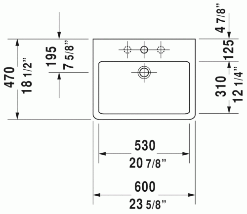 Duravit Vero 60x47 cm mosdó 0454600000