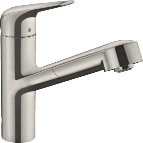 Hansgrohe Focus M4214-H150 egykaros konyhai csaptelep kihúzható kifolyóval, rozsdamentes acél 71829800